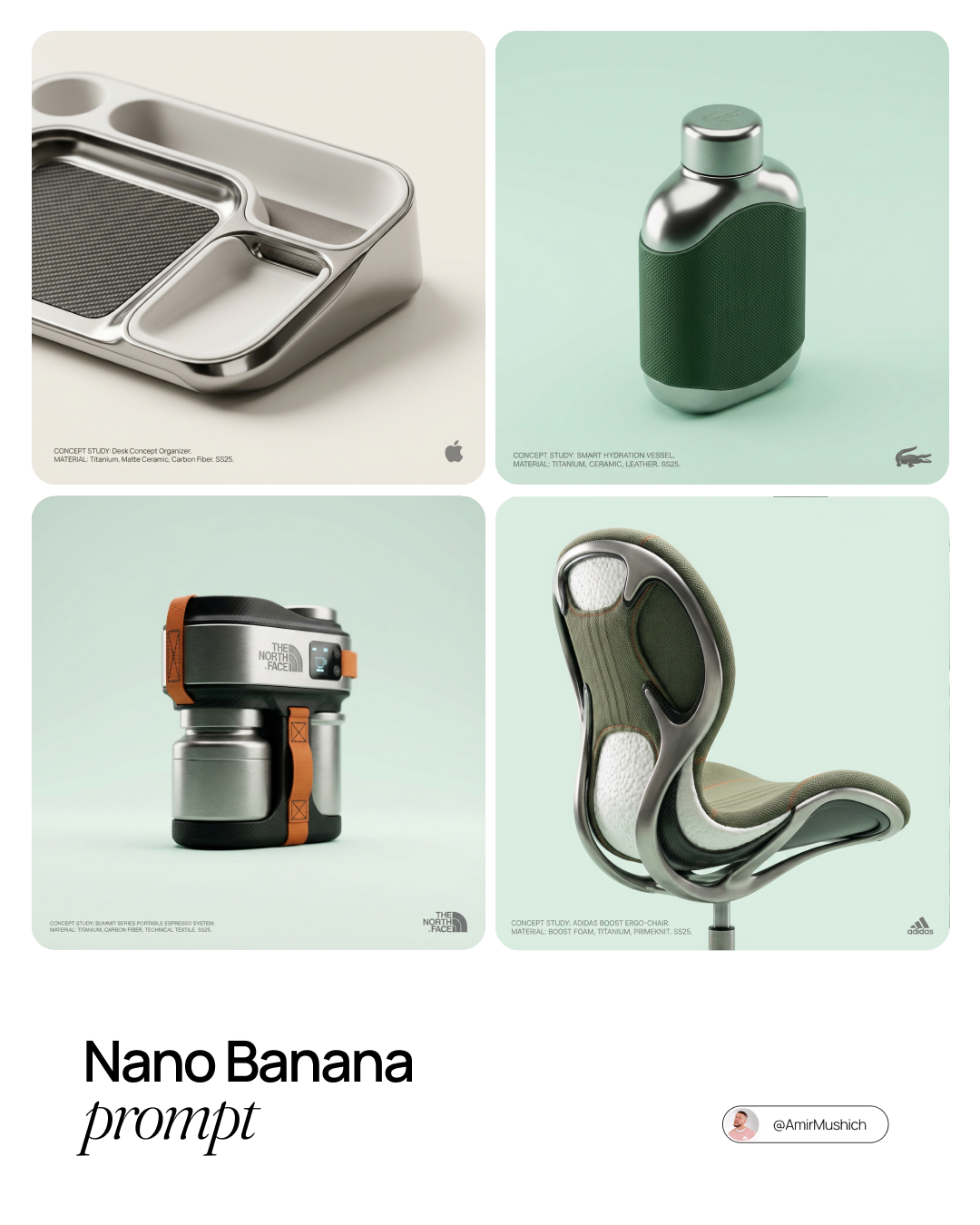 Logo Design nano banana prompt: [BRAND NAME]: 
A high-end, glossy concept art magazine editorial photograph of a unique, unexpected ...