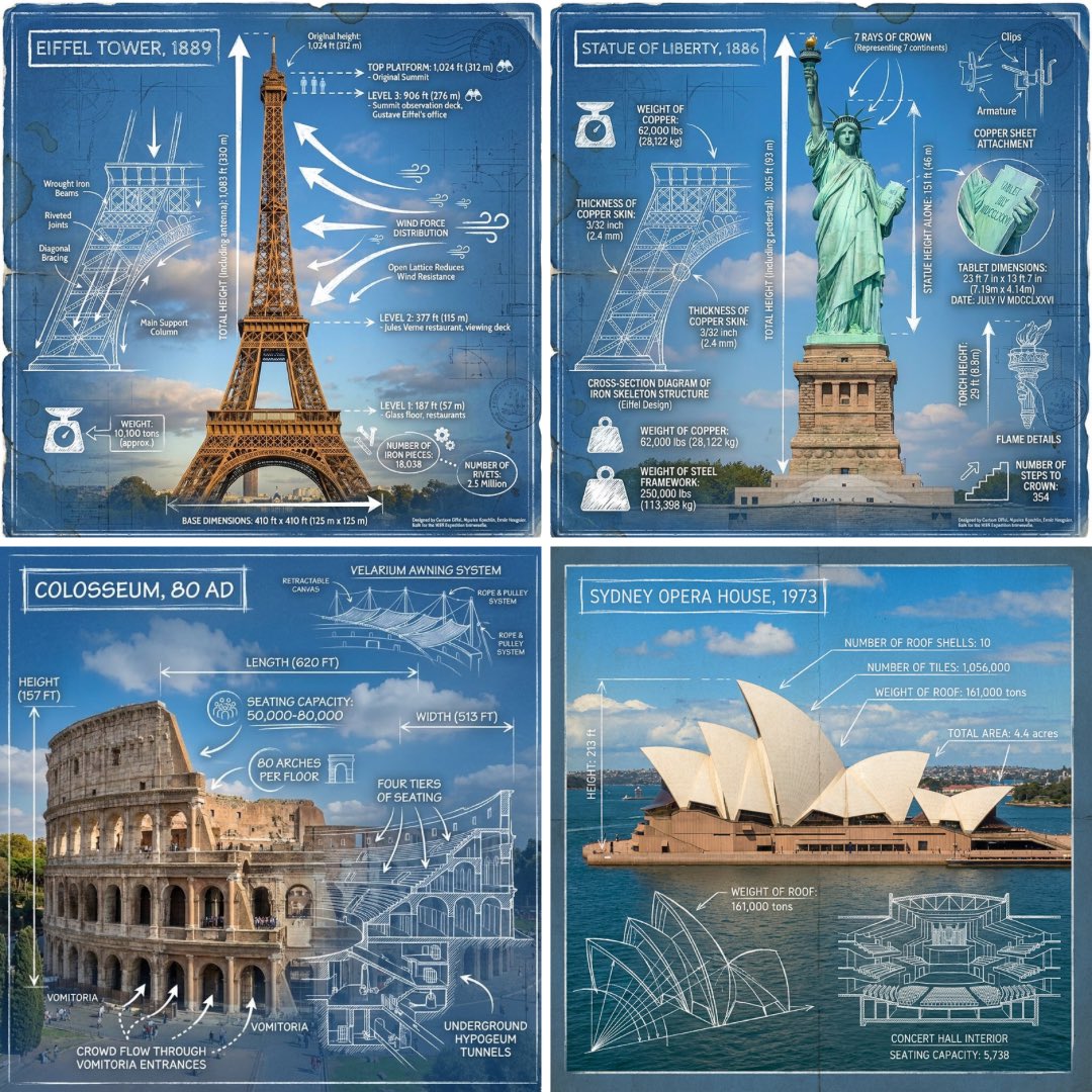 null nano banana prompt: Create an infographic image of [LANDMARK], combining a real photograph of the landmark with blueprin...