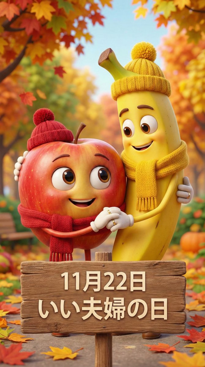 Illustration nano banana prompt: A married couple not as humans, but as an anthropomorphized apple and banana.