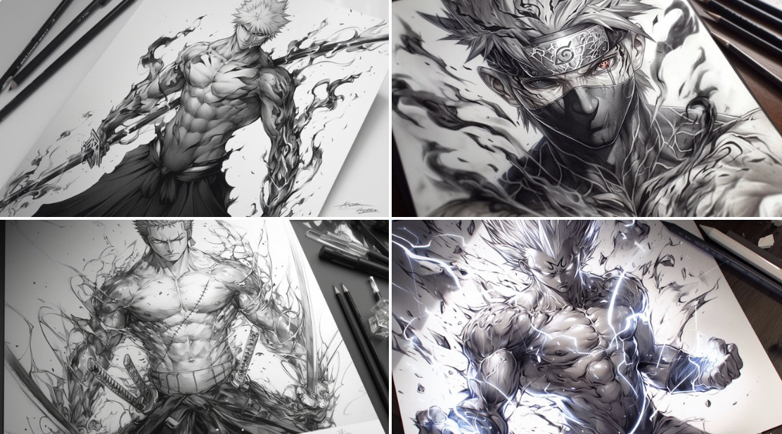 null nano banana prompt: A pencil drawing of [Your character], with detailed lines and shading on white paper, capturing the ...