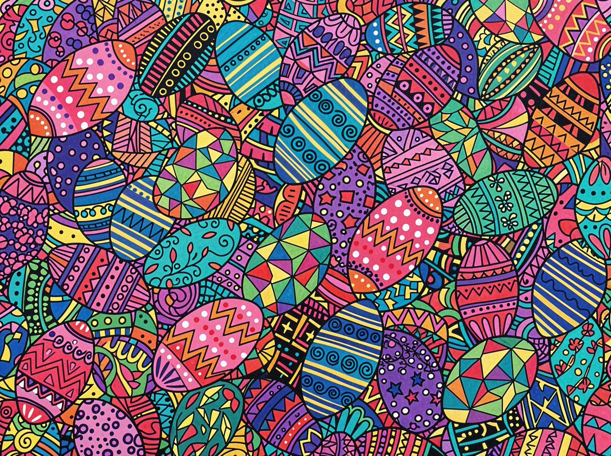 Vibrant Abstract Pattern with Overlapping Oval Shapes.
