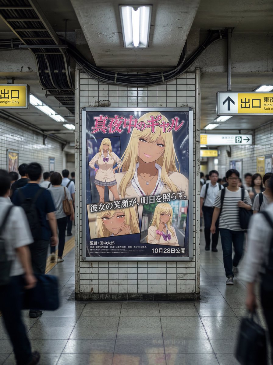 Japanese Subway Movie Poster Advertisement Wide-angle.