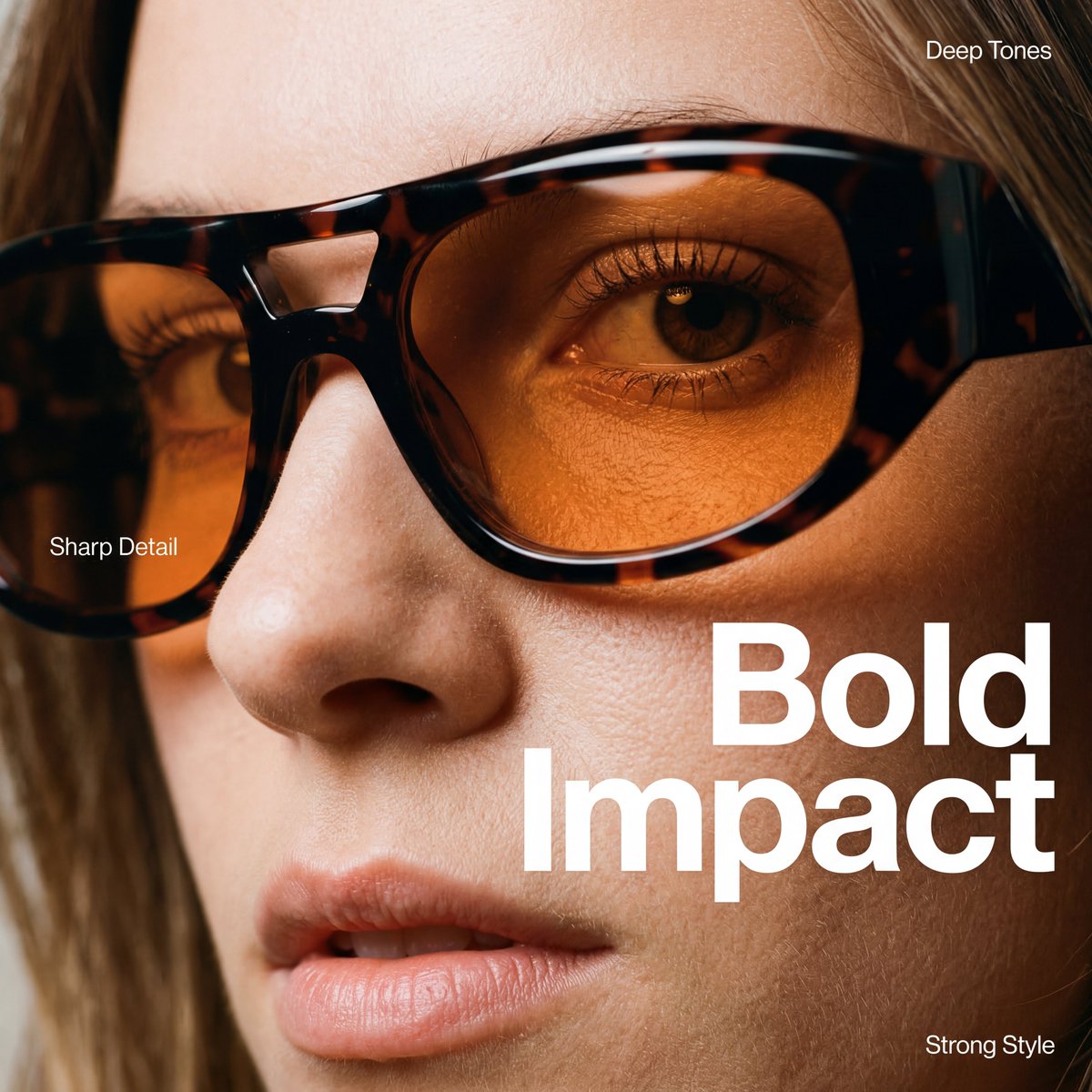 High-Fashion Editorial Portrait with Cinematic Grain.